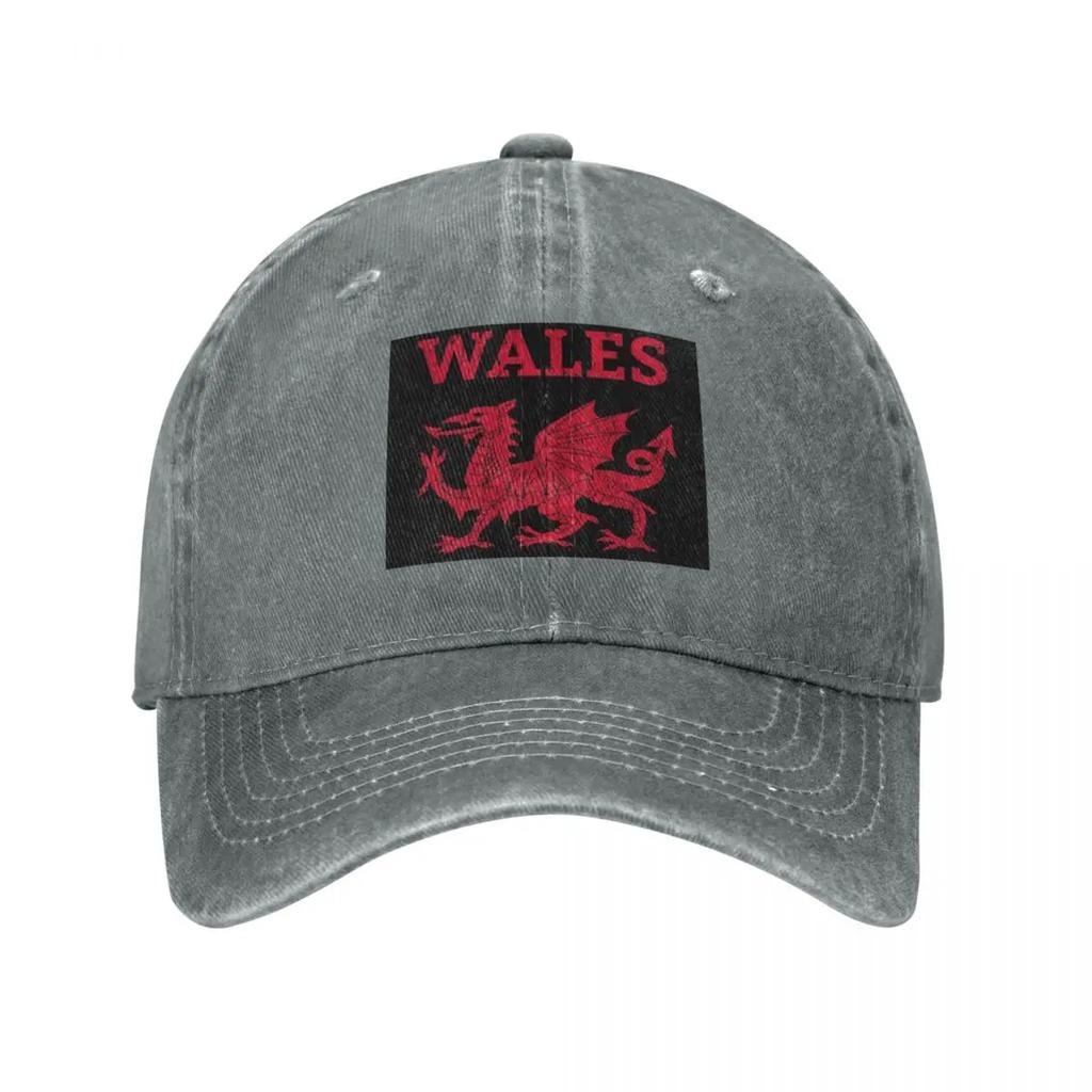 Wales Red Dragon Baseball Caps Fashion Denim Fabric Hats Outdoor Adjustable Casquette Hip Hop Baseball Cowboy Hat for Unisex Women