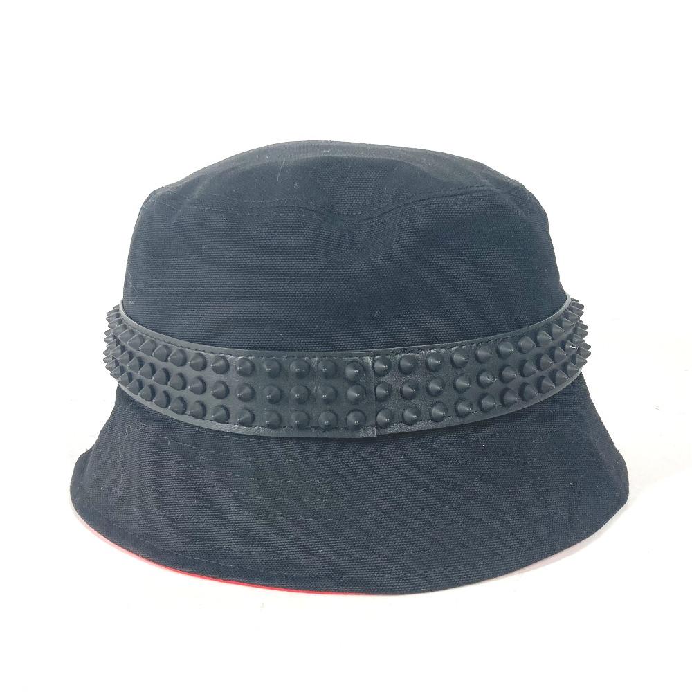Christian Louboutin 3235326 Studs BOBINO bucket hat bob hat cotton Black Unused