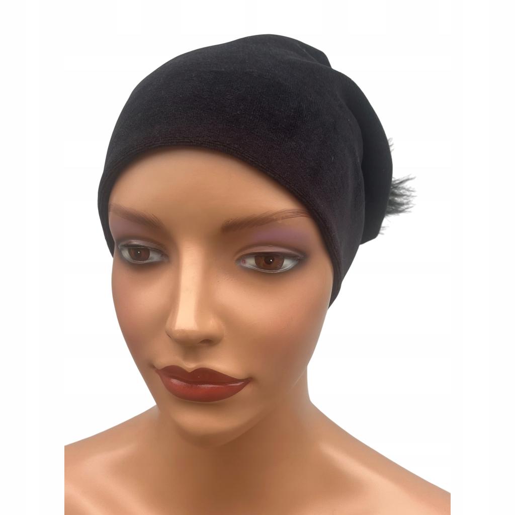 Fashionable Velvet Hat With Pompom Velvet Fall Winter Universal