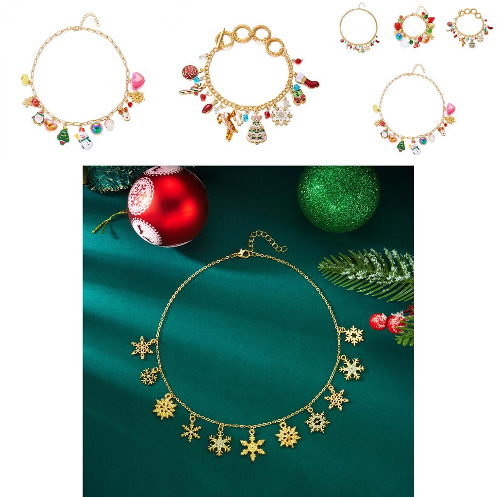 Festive Christmas Animal Jewelry Collection With Zinc Alloy Chains And Seasonal Charms For Men Women