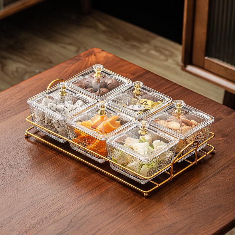 Hammered Glass Divided Serving Platter