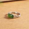 2026 Silver Fashion Hetian Jasper Ring S925 Silver Jewelry Women's Gold-plated Ring