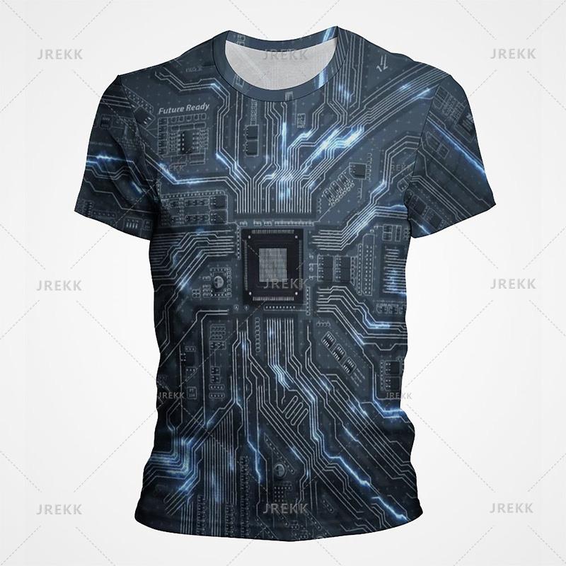 3D Motherboard CPU Processor Line Circuit Board Printing Tees Fashion Streetwear Graphic T-shirts Men Women Summer New T Shirt