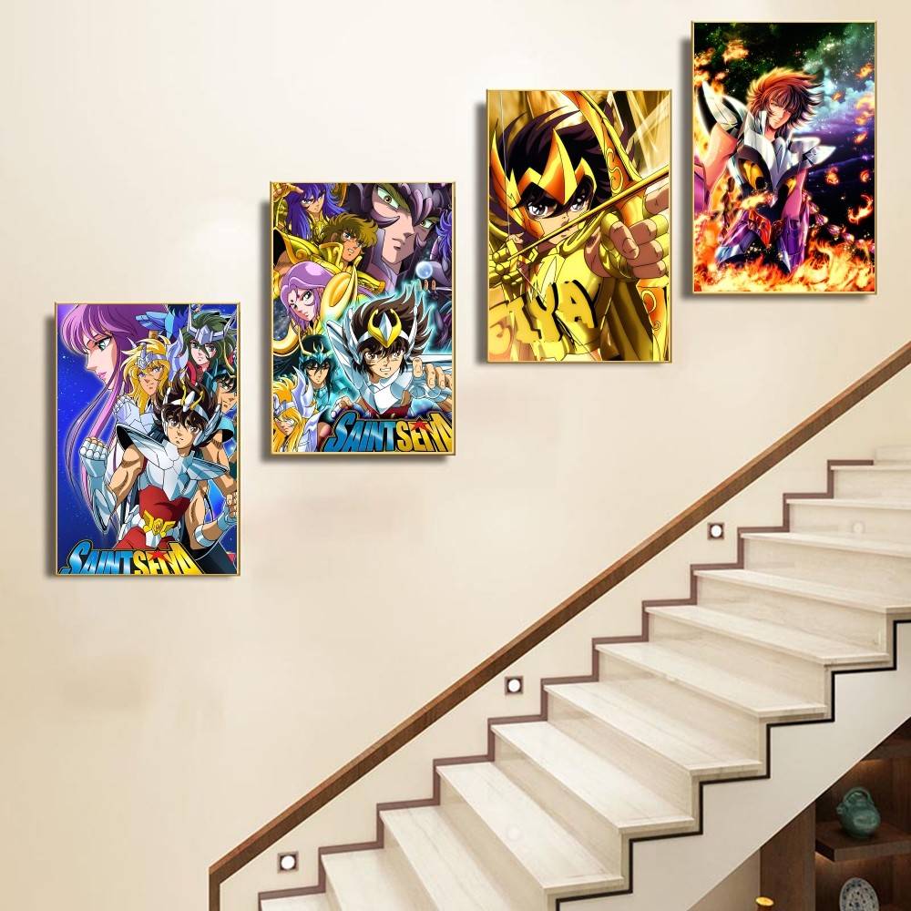 Anime S-Saint Seiya Poster Waterproof Wall Art Sticker For Bar Living Room Vintage Room Decor High Quality Print Gift
