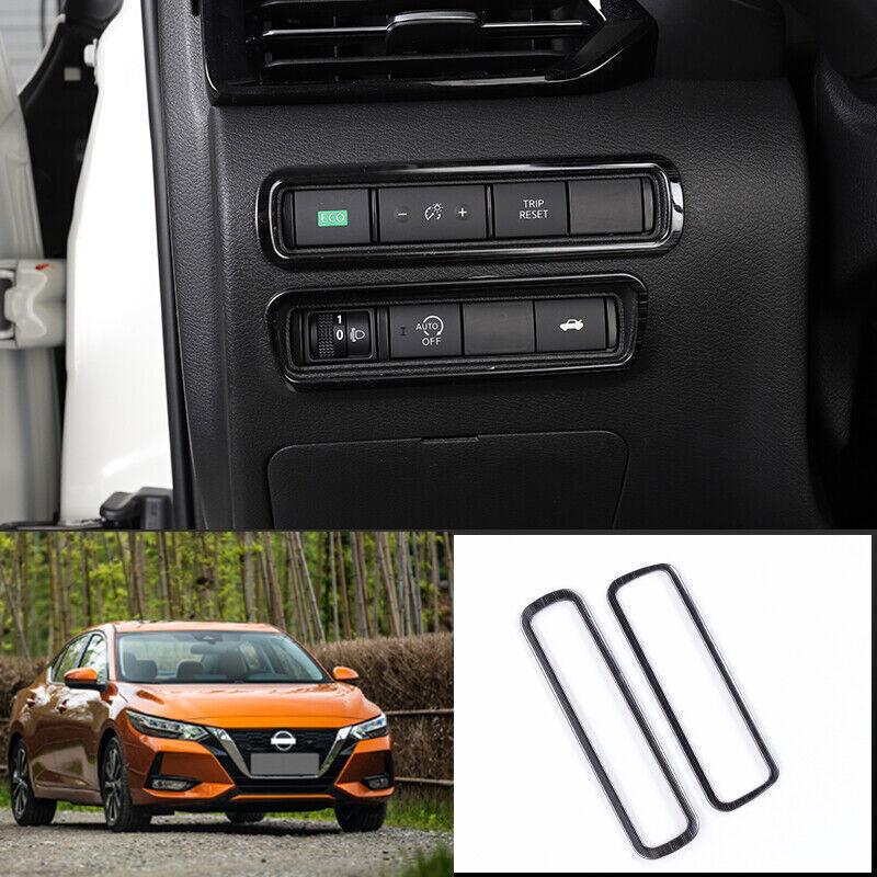 For Nissan Sylphy Sentra  black titanium headlight adjustment frame trim 2pc