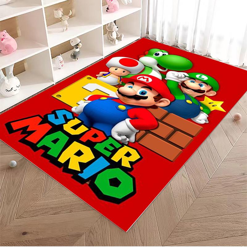 3D Cartoon Super Mario Bros Game HD Rug Area Carpet for Living Room Kids Bedroom Sofa Kitchen Decorate Child Non-slip Floor Mats