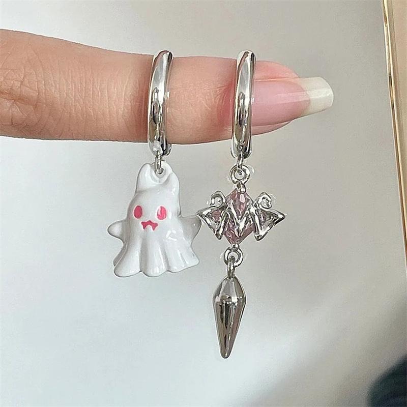 Gothic Halloween Skeleton Skull Dangle Earrings For Women Retro Punk Ghost Claws Metal Earring Girl Party Jewelry Halloween Gift