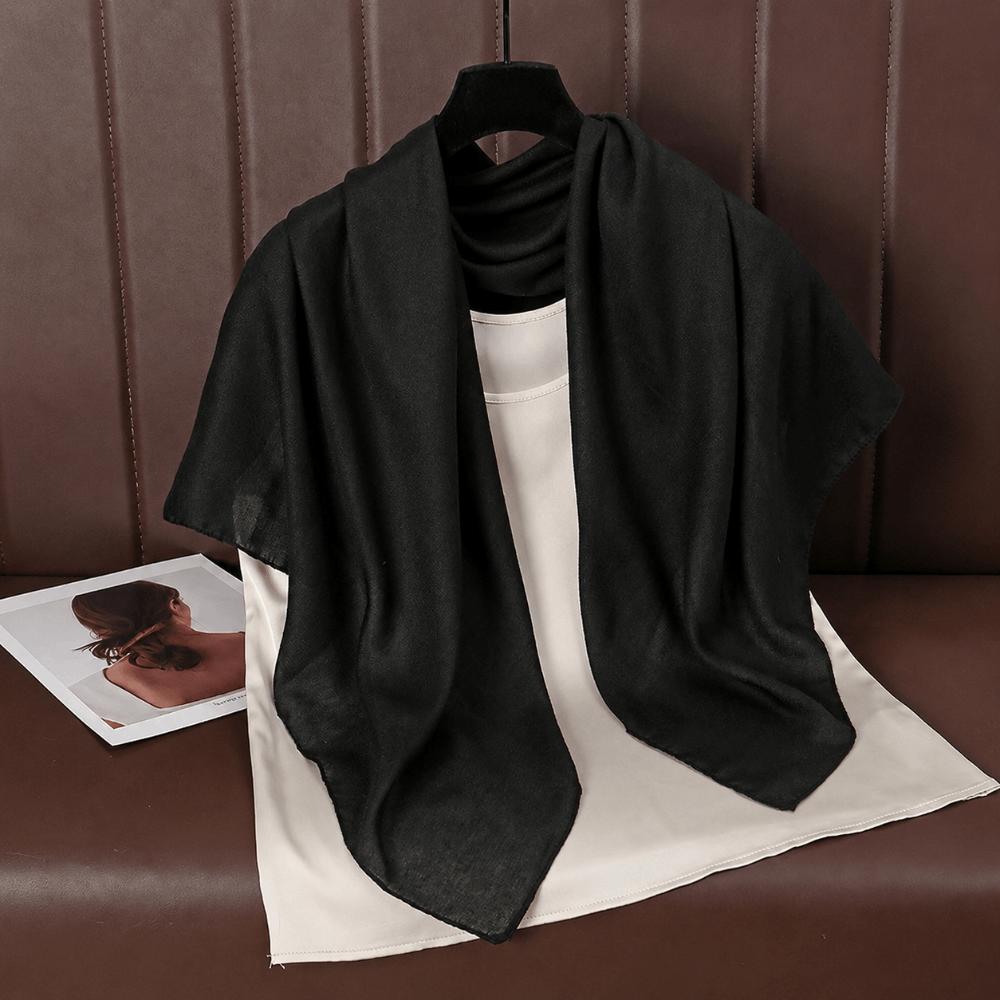 90x90cm Square Scarves Soft Female's Hijabs Fashion Cotton Linen Headscarf  Bag Accessories