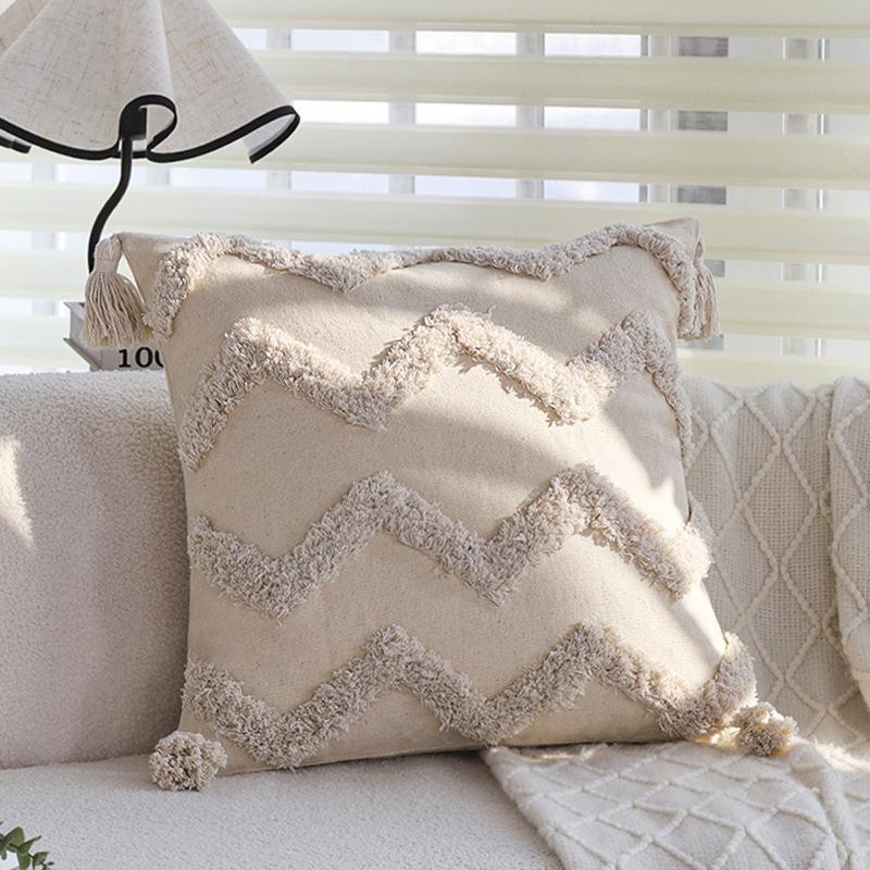 Cream Style Pillow Case Flower Pillow Living Room Sofa Green Rectangular Waist Pillow Bay Window Back Cushion