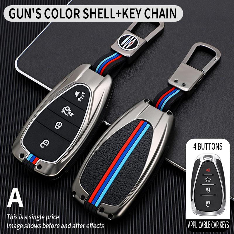 Zinc Alloy Car Key Case Cover for Chevrolet 2017 20 18 2019 2020 2021 Chevy Malibu Camaro Trax Traverse Sonic Cruze Volt Equinox