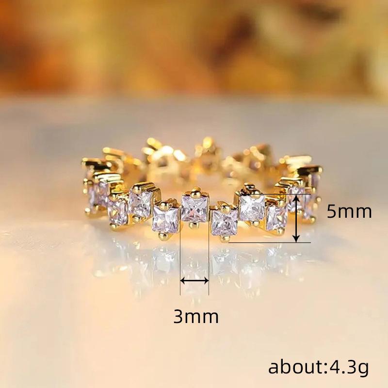 Lindon Klassischer Zirkonring aus Kupferlegierung, Damenschmuck, Hochzeitsversprechen, Partygeschenk