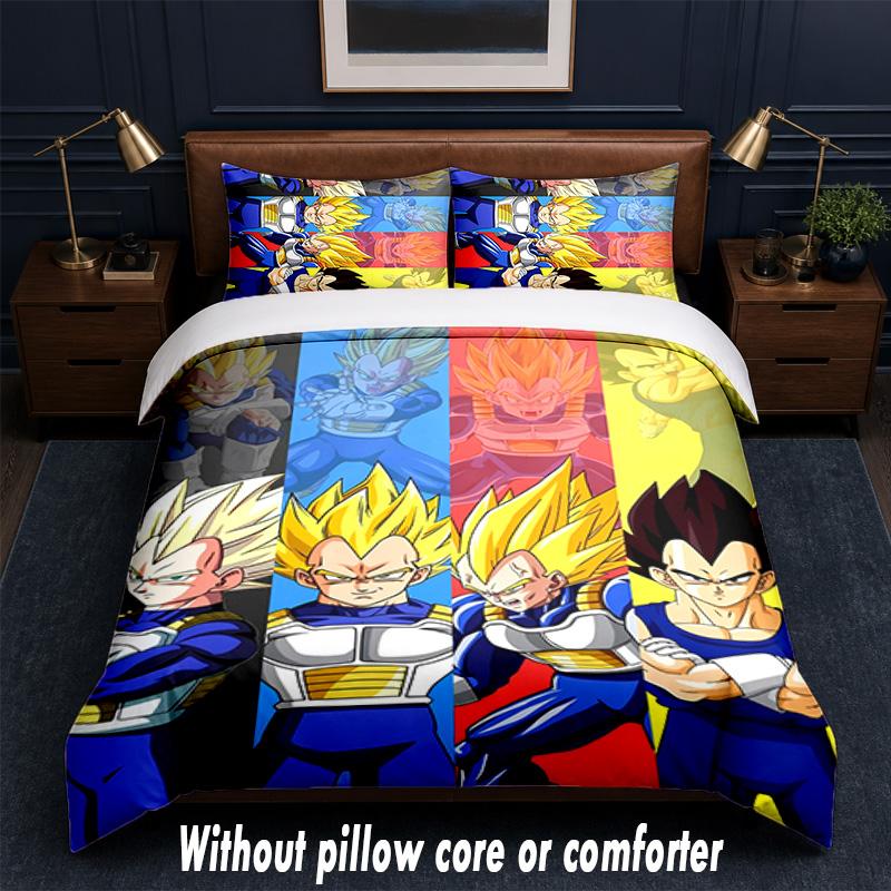 Set Biancheria da Letto Design Vegeta 1 Copripiumino + 2 Federe Morbido Traspirante Biancheria da Letto per la Casa