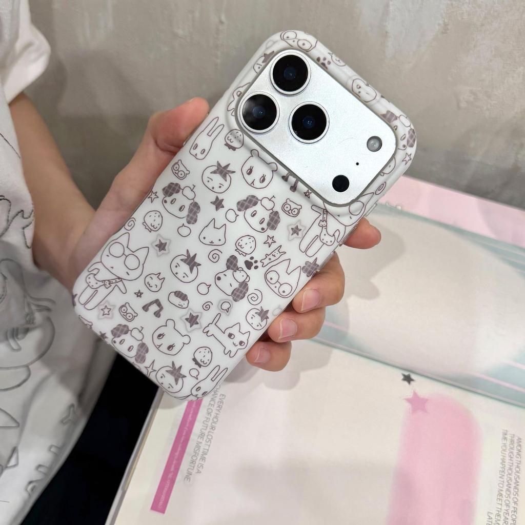 Cute Cartoon iPhone Case for 16ProMax/15/14 – Frosted, Anti-Drop