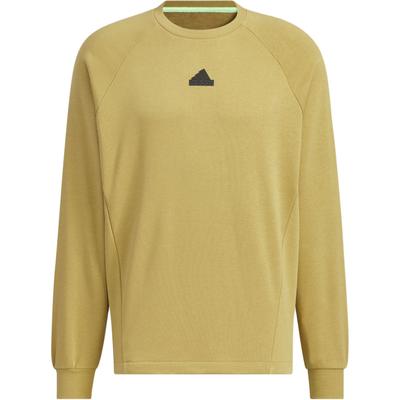 Tech Rain Crew Sweatshirt Reflective Print Round Neck Pullover Men Sweatshirt Khaki-Brown JI8672
