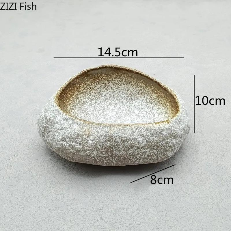 Kreative Steinform Sushiplatte Hotel Restaurant Dessert Kuchenplatte Hauptspeisenplatte Japanische Heimküche Suppenteller Geschirr