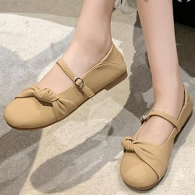 Shoes for Women  Fashion Autumn Mary Jane Sweet Women' Flats Solid Color Round Toe Shallow Mouth One Word Buckle Shoes Women