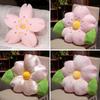 Cherry Blossom Flower Backrest Pillow - Ice Silk Decor Cushion for Sofa or Bay Window, Summer Girlish Design.