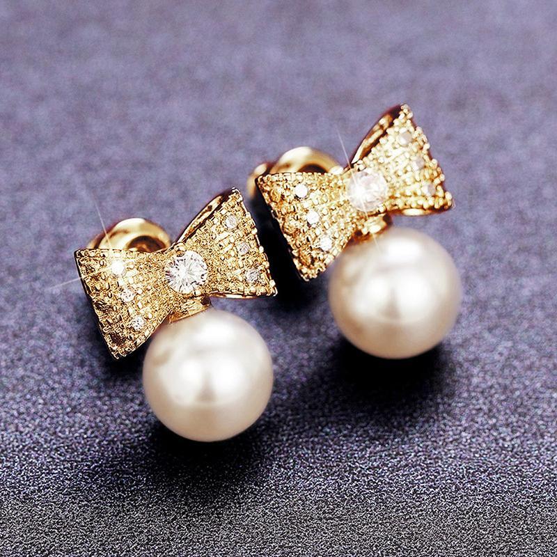 

Huitan Temperament Sweet Girls Artificial Pearls Earrings Aesthetic Party Accessories Exquisite Gifts Fashion Earrings for Women