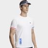 Fila Tennis Series Casual Solid Color Contrast Round Neck Pullover Short Sleeve T-Shirt Men Tops Jade-White A11M423114FWT
