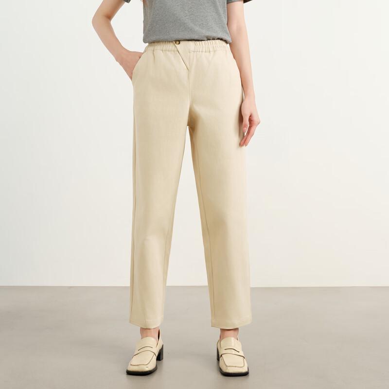 Elva' Island Women's High-Waisted Straight Casual Trousers