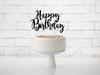 Topper Na Tort Happy Birthday - Czarny