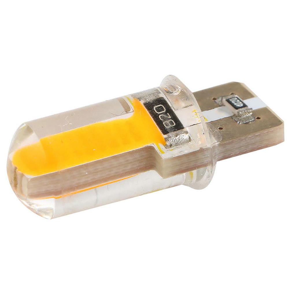 4pcs T10 194 168 W5W COB LED Car Canbus Silicone Width Side Marker License Plate Turn Clearance Lights Signal Lamp Bulb Amber Dome Lights 6