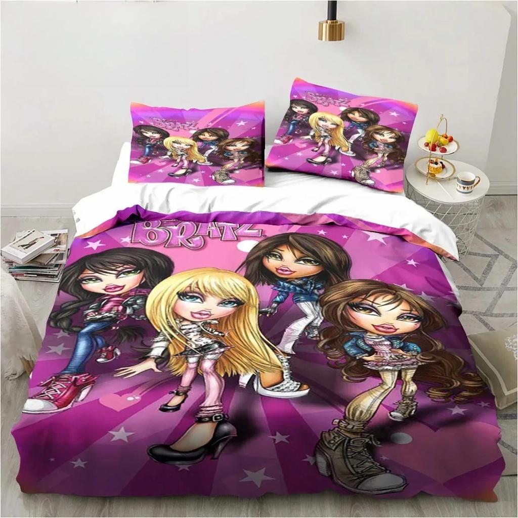 Kreslený B-Bratz 3D Tisk Kawaii Dívčí Ložní Souprava Jednolůžko Twin Full Queen King Size Ložní Souprava Dospělý Dítě Dívky Ložnice Ložní Prádlo Dárek
