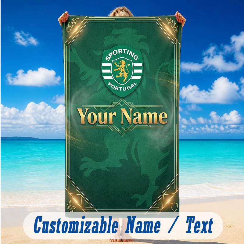 Beach Towel Custom Name Text, Quick Dry Large Towel For Beach HomeSporting CP