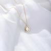 KSN140 Fulsun Fashion 925 Silver Personalized 14K 18K Gold Plated Oval Mother of Shell Pearl Bolo Necklace