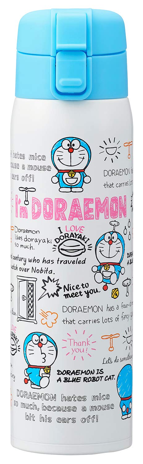 

OSK Doraemon Stainless Steel Mug Insulates for Hot or Cold Gift Blue One-Push Bottle, 350ml, Drinks, Boxed, Lightweight, SBK-490P, синий