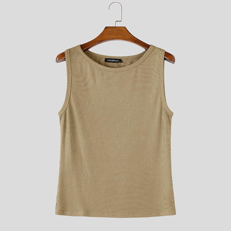 INCERUN Summer Men Sleeveless Casual Sports Fitted Tank Tops Undershirts