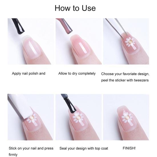 Embossed Nails Art Stickers Creative 5D Engraved Woolen Yarn Pattern Manicure Decals Exquisite DIY Nail Design