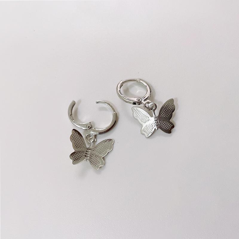 Long Tassel Butterfly Drop Earrings 2021 Fashion Silver Color Hanging Women Earrings Trendy Jewelry Girls Party Gift