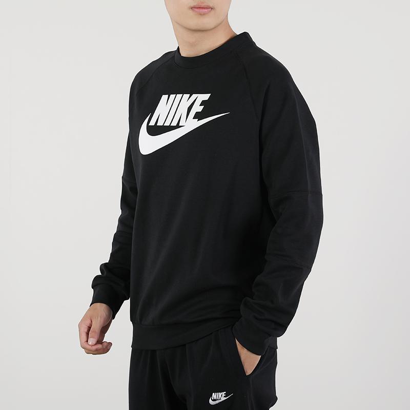 Nike Casual Running Training Crew Neck Sweatshirt Men Tops Black CU4474-010