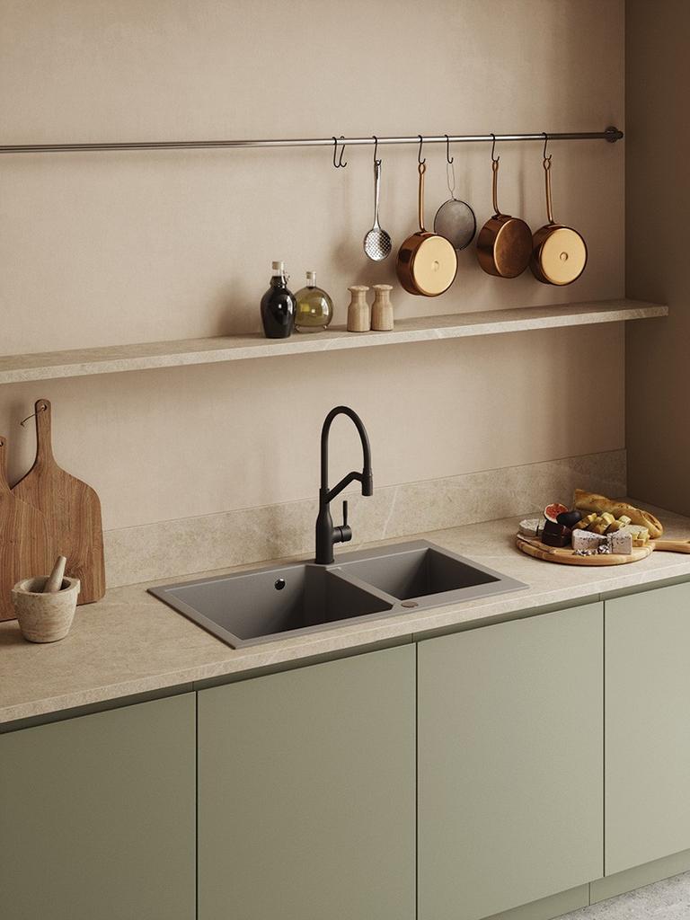 Bateria Kuchenna Bateria Zlewozmywakowa Stojąca Grafitowa