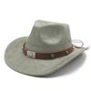 Suede Men'S And Women'S Woolen Denim Jazz Felt Hat, Crimped Top Hat, Tibetan Sunshade And Sun Protection Hat