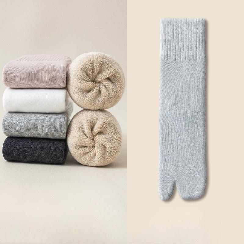 Zwei-Zehen-Socke Kinder Winter und Herbst Gepolstert und Verdickt Warm Extra-dick Zehen-getrennt Zehensocken Winter Lange Socken