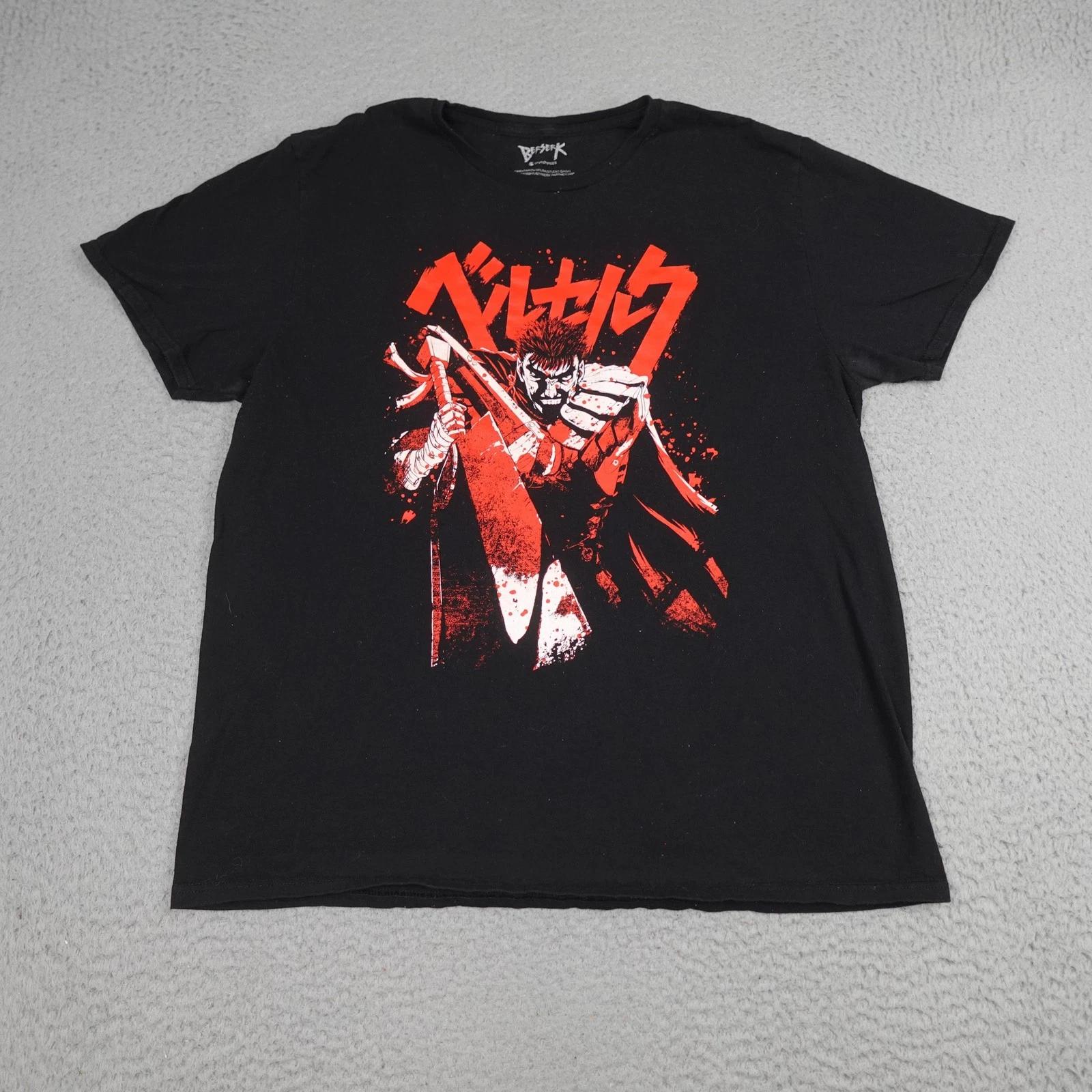Футболка Berserk Мужская XL Черная Crunchyroll Аниме Манга Графика с Гатсом Японская 4XL