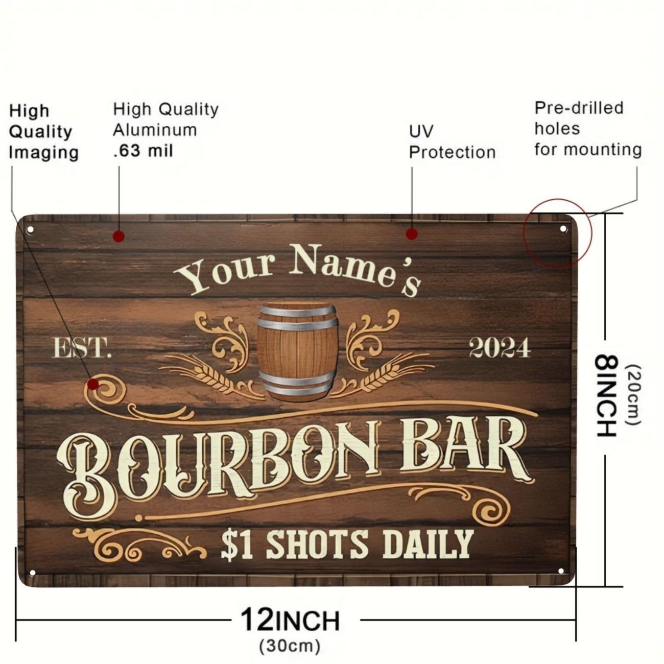 

Personalized Vintage Bar Metal Sign Wall Art Man Cave Home Decor Gift белый