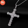 Hi 4 Colors Crystal Cross Pendant Silver Gold Black Stainless Steel Zirconia Jesus Cross Pendant Necklace Jewelry