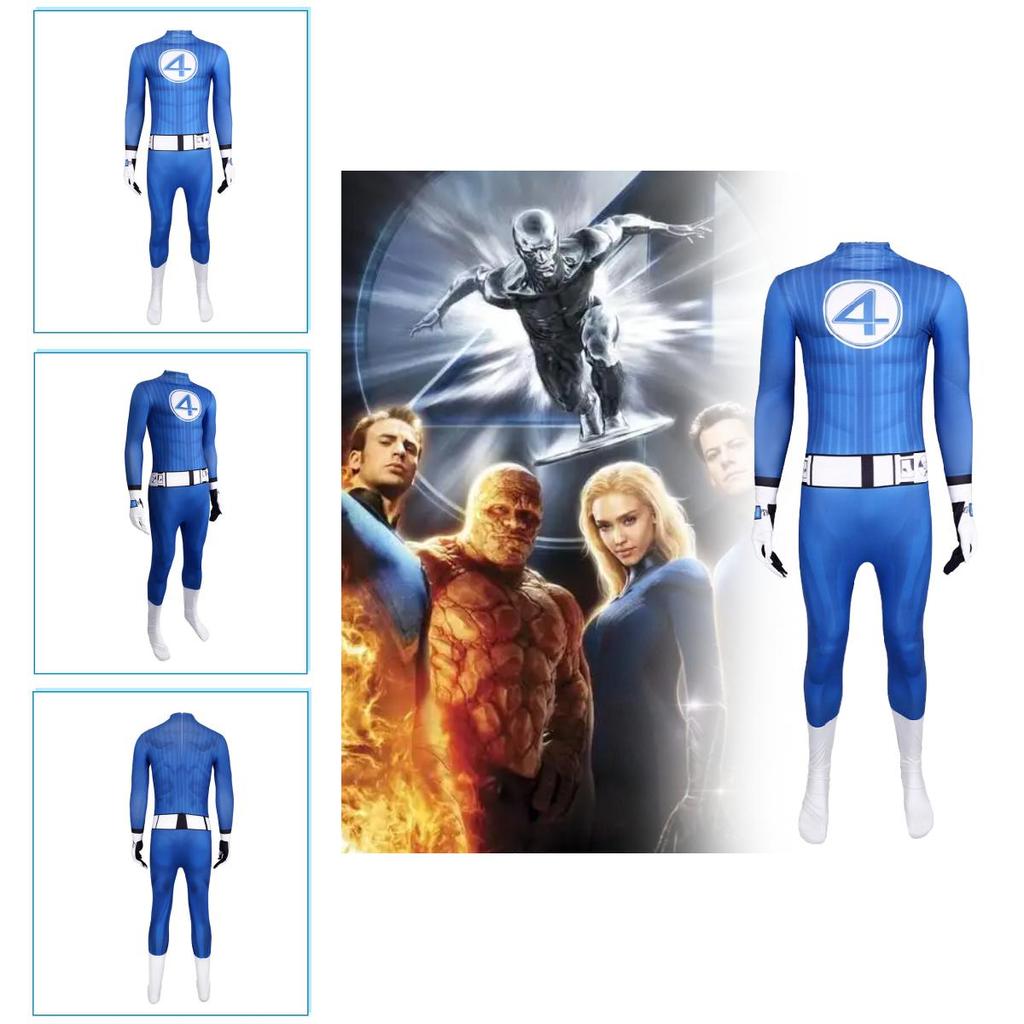 Fantastic Four Jumpsuit With Polyester Material For Cosplay And Stage Shows