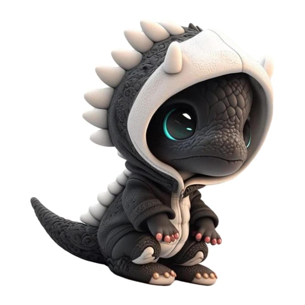 Dinosaur Statue Desk Resin Collectable Figurine Halloween Elf Decoration for Bedroom Cabinet Bookshelf Restaurant Apartment