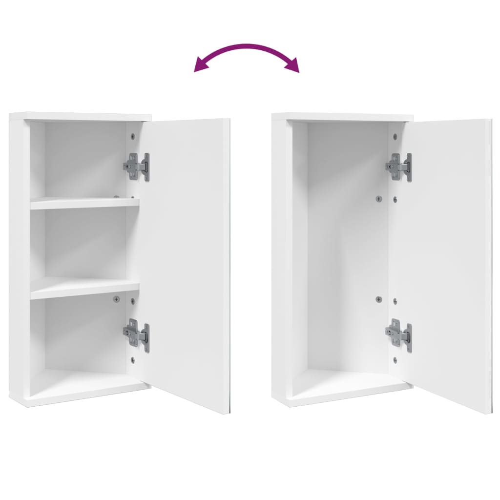 Corner Mirror Cabinet White 30x24x60 Cm