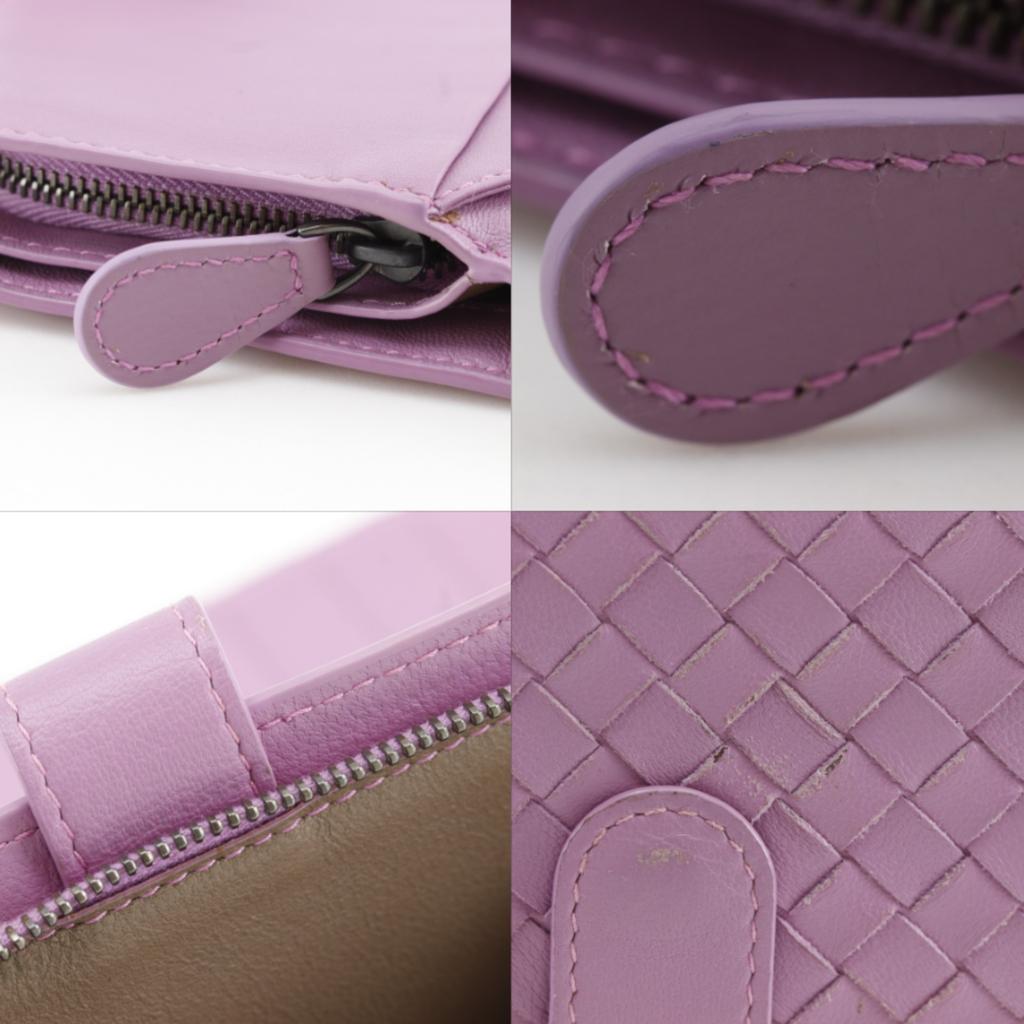 BOTTEGAVENETA Intrecciato Purse Pink Calfskin Women Used