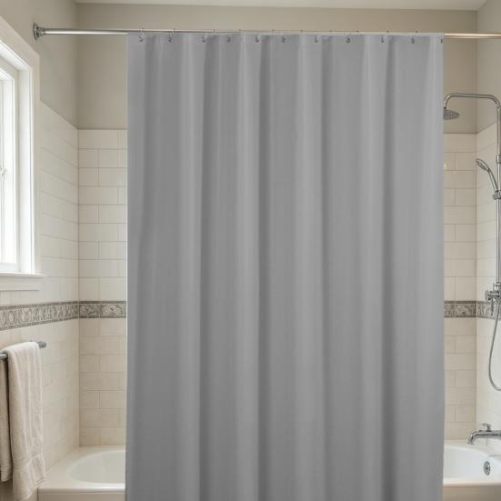 Plastic Shower Liner, Modern Solid Color Bathroom Curtain, Waterproof Shower Curtain with Metal Grommets for Bathroom Decor