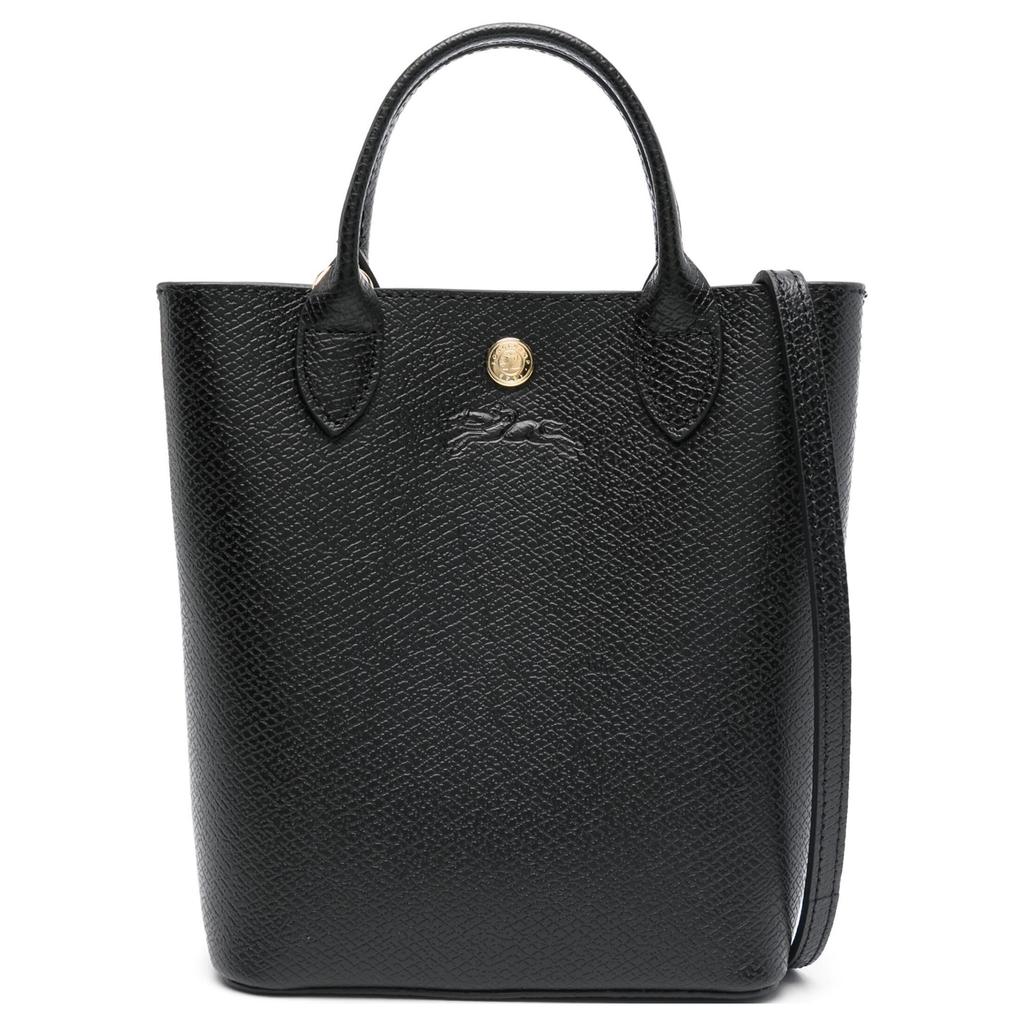Longchamp Épure Top Button Closure Interior Engraved Logo Calfskin Tote Bag Shopping Bag Shoulder Crossbody Handbag Mini Women tote Black 10269HYZ001