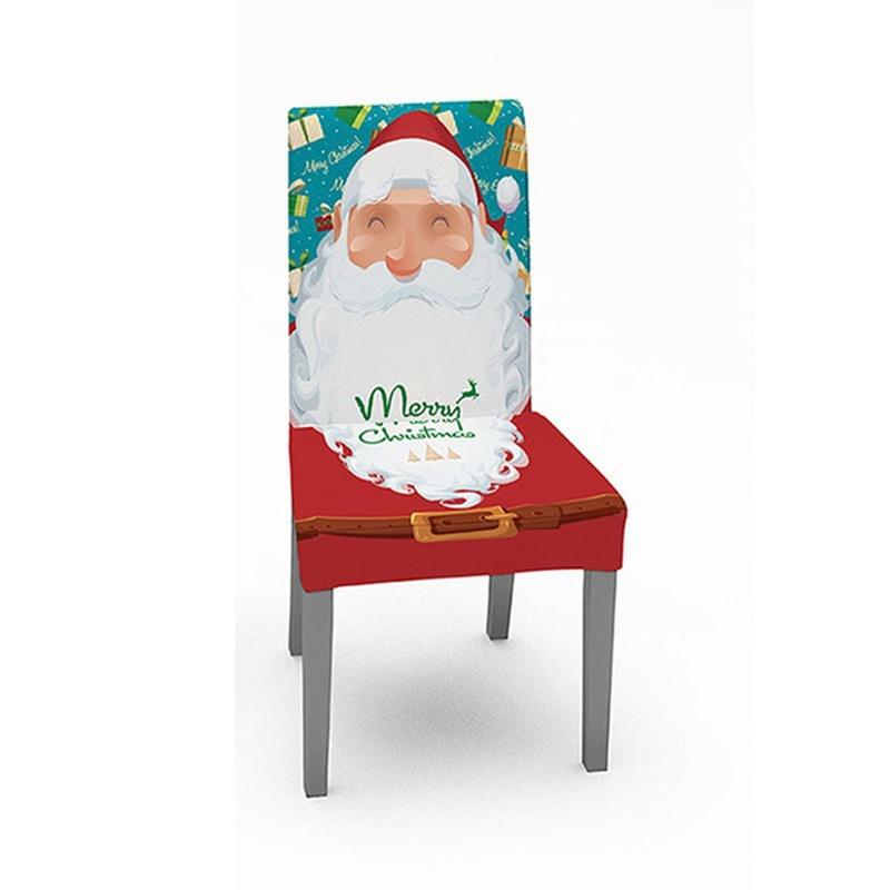 Christmas Tablecloth Chair Cover Kitchen Dining Table Decorations Santa Claus Print Family Rectangular Party Table Chair Covers Christmas Ornaments
