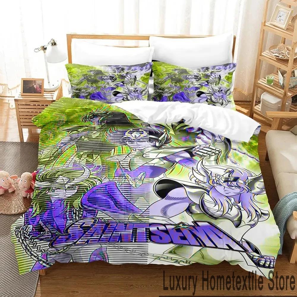 3D Print Anime Saint Seiya Bedding Set Boys Girls Twin Queen King Size Duvet Cover Pillowcase Bed Boys Adult Home Textileextile