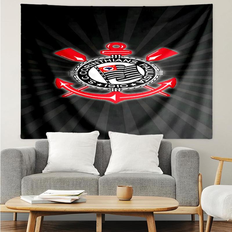 Sport Club Football Crest Printed Printed Tapestry, for Bedroom,Livingroom, dormitory, Large Wall Decor, Fabric Decor Fan Birthday Gifts