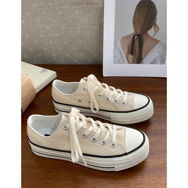 Platform Canvas Shoes Women's Muffin Shoes Heightening Board Shoes 5615 New Color